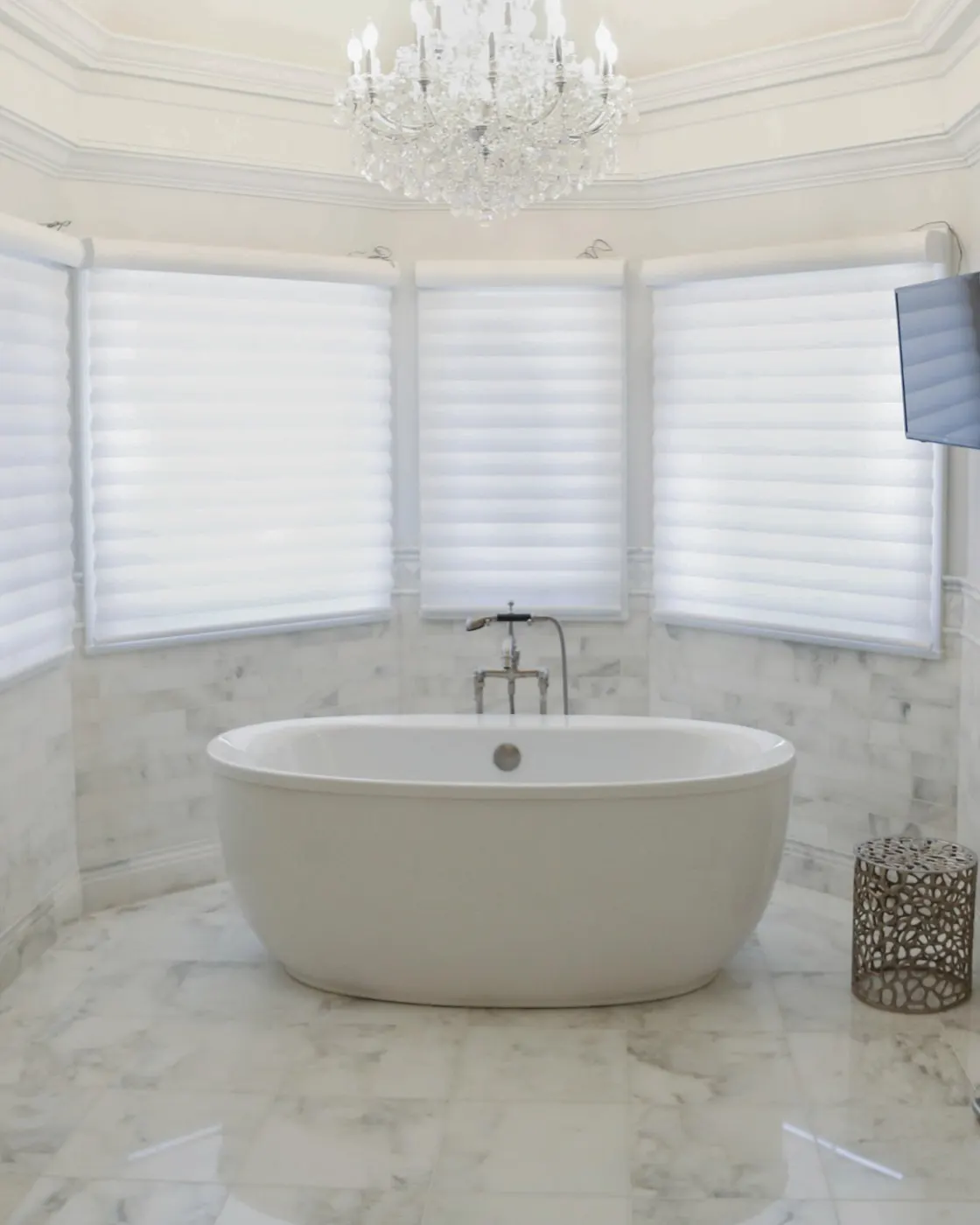 Calacatta Olivia marble installed