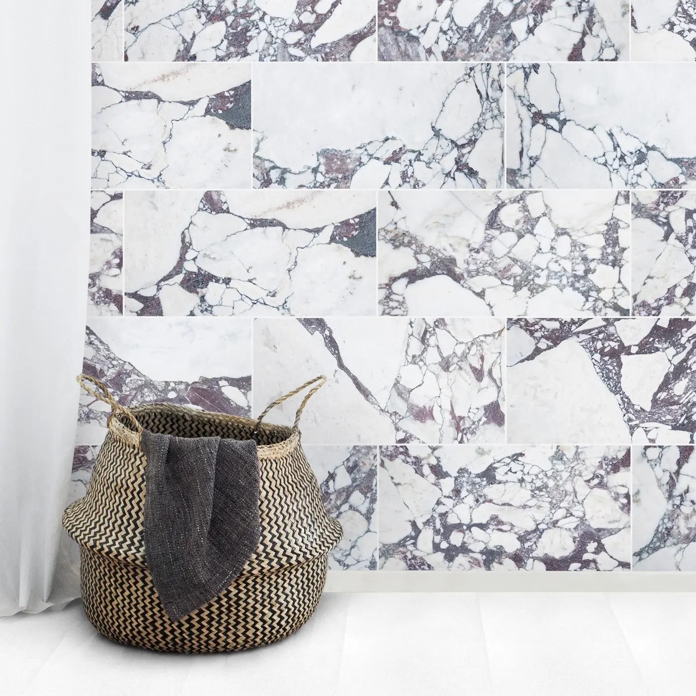 Calacatta Viola marble installed