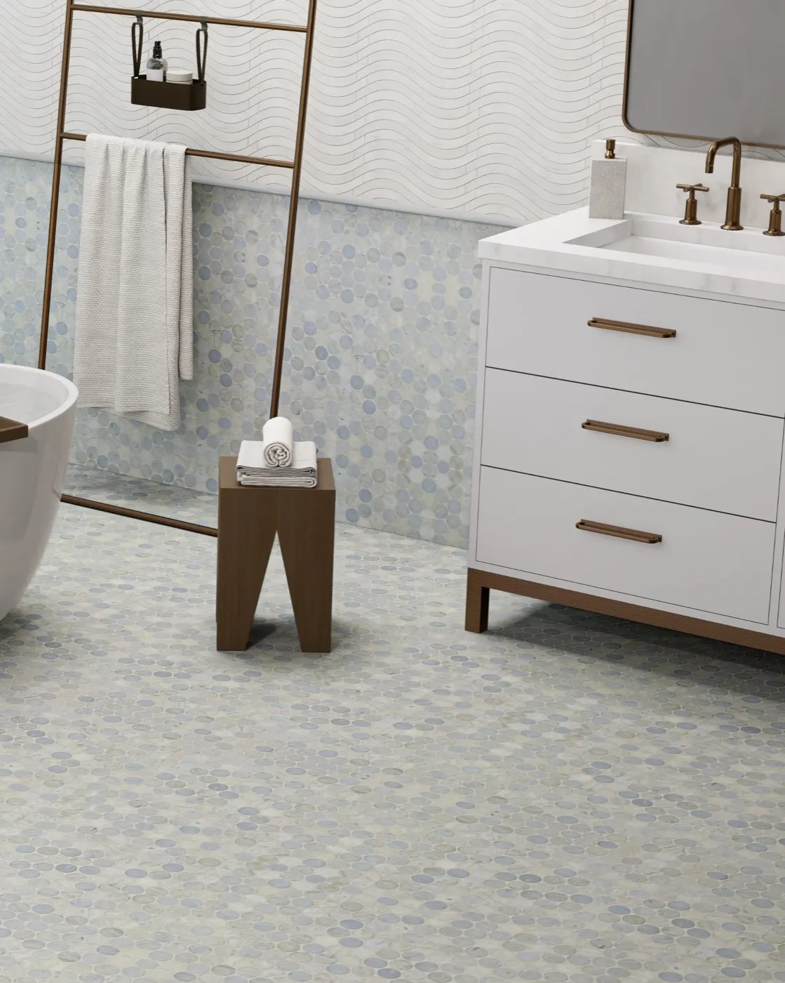 Caprera Blue marble installed