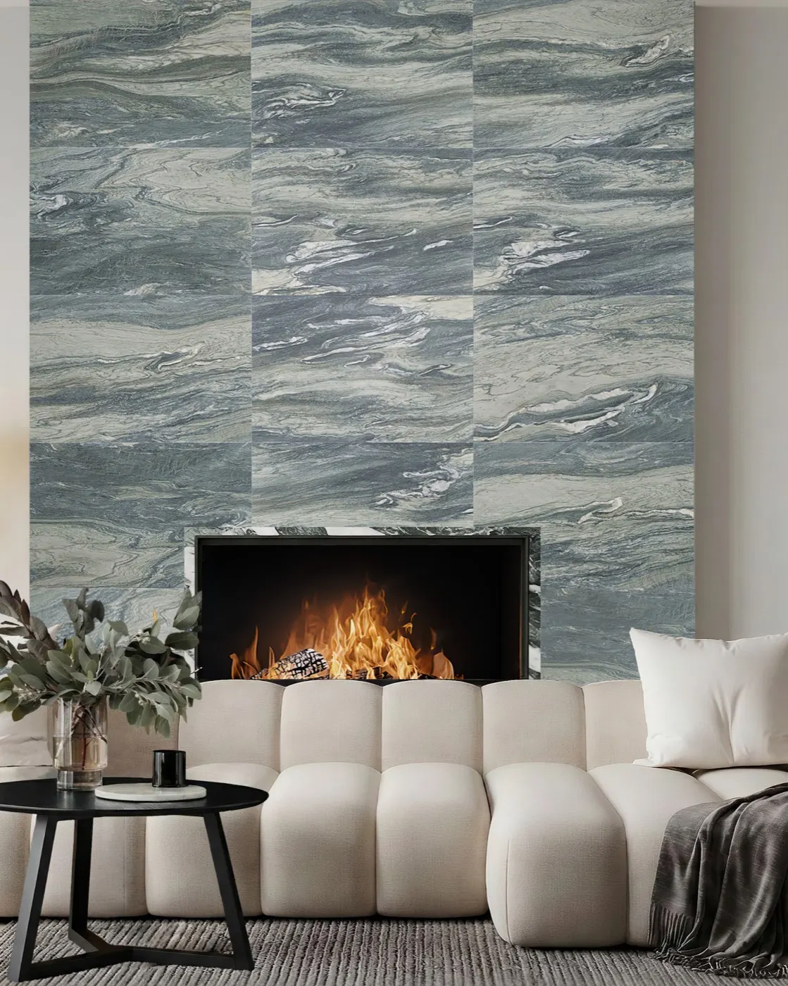 Cipollino marble installed