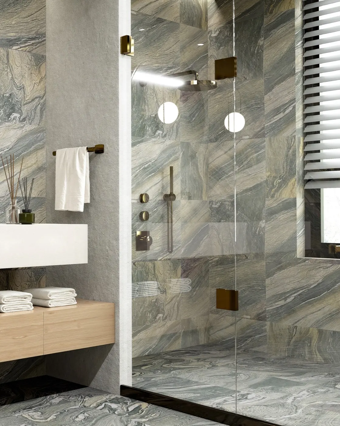 Cipollino marble installed