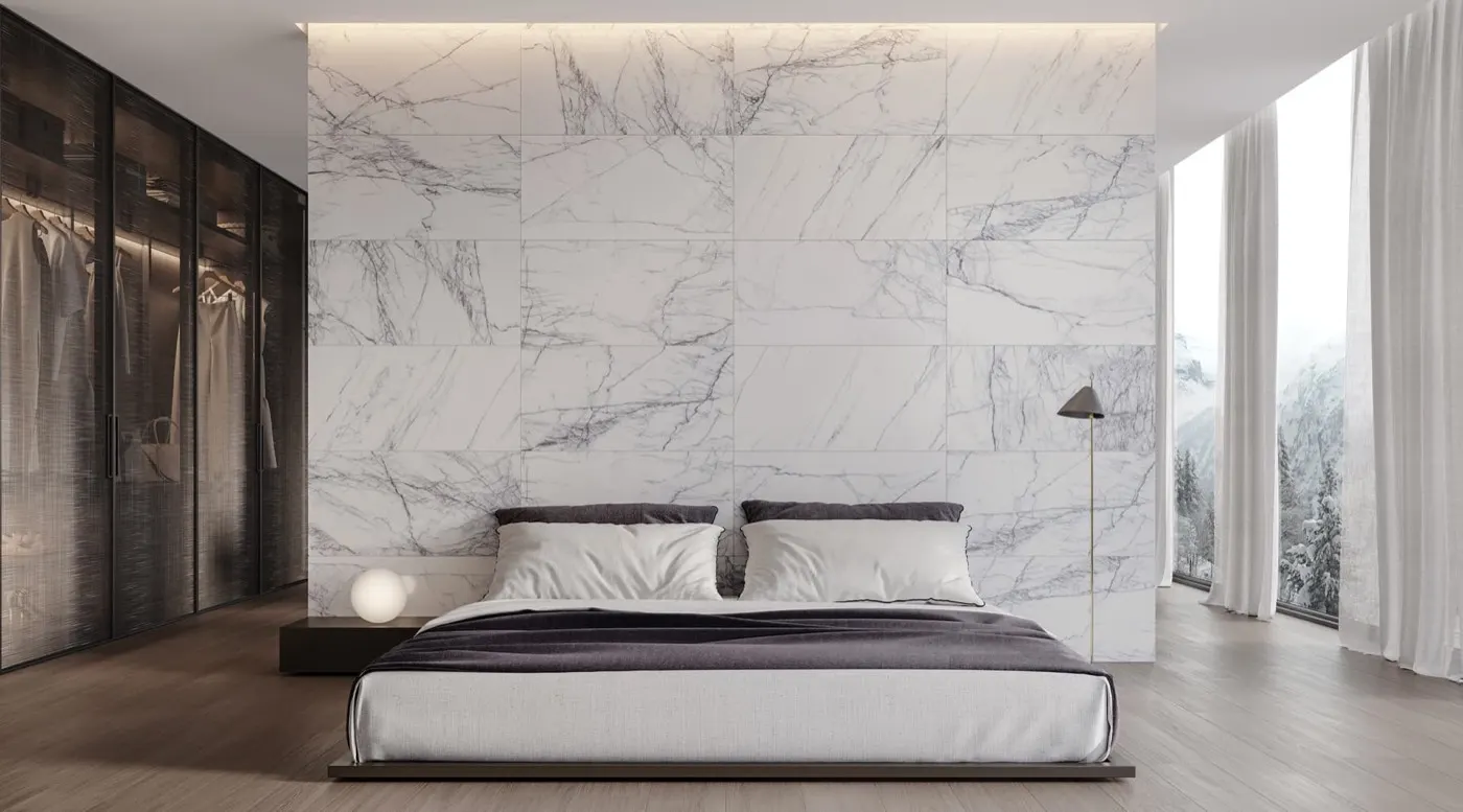 Lila Viola marble installed