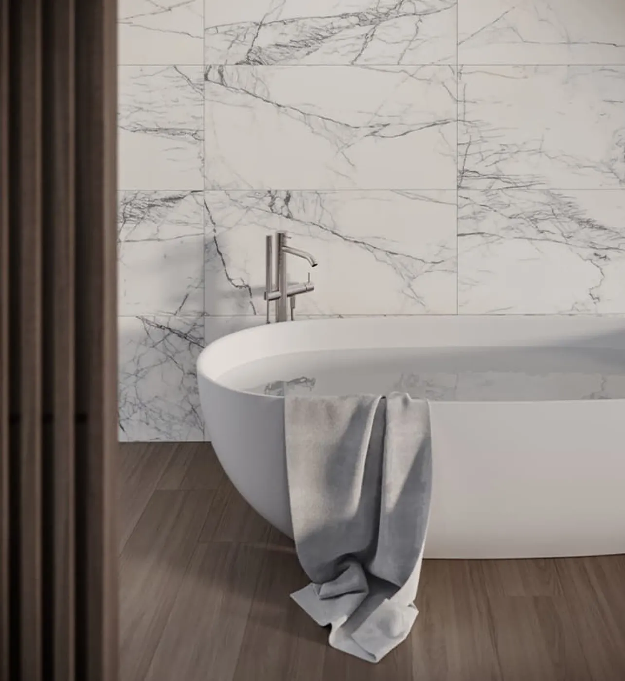 Lila Viola marble installed