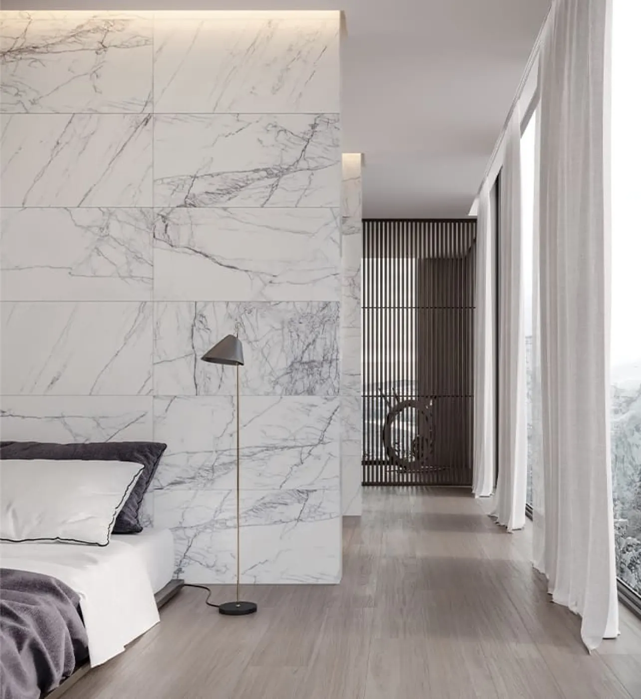 Lila Viola marble installed