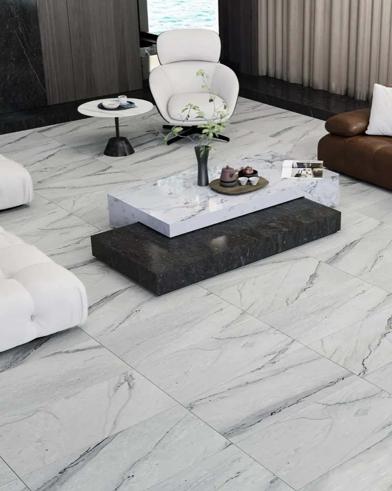 Lincoln Silver marble tiles