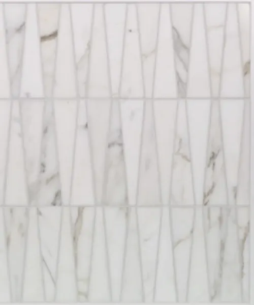 Obelisk – Calacatta Gold waterjet mosaic