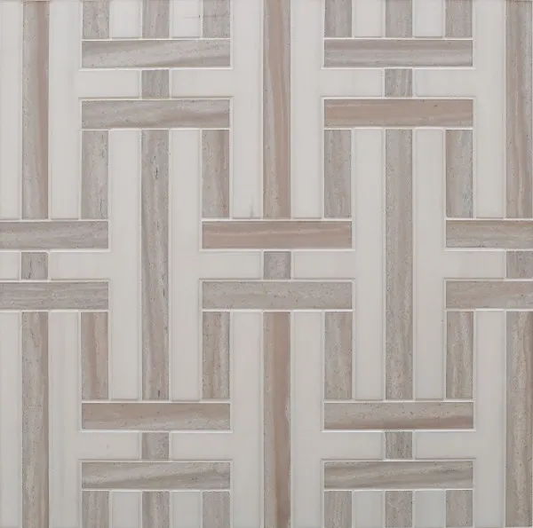 Fret – Nestos & Bianco Dolomite waterjet mosaic