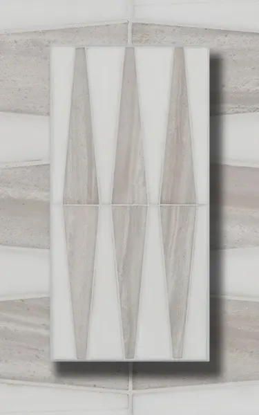 Obelisk – Nestos & Bianco Dolomite waterjet mosaic