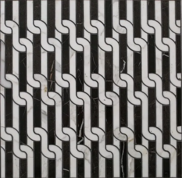 Tether – St. Laurent & Calacatta Gold waterjet mosaic
