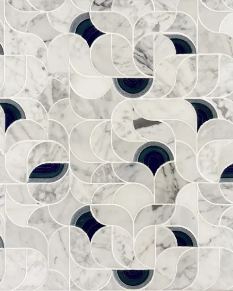 Cadence – Blue and white stone waterjet mosaic
