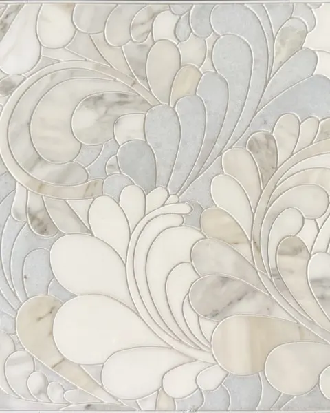 Meadow – Blue, grey and white marble waterjet mosaic