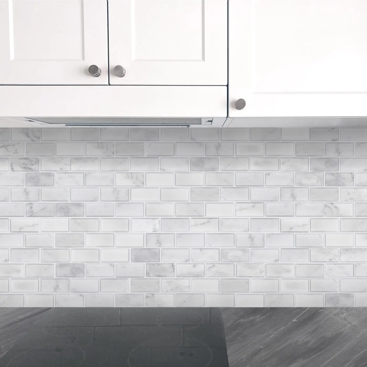 Oriental White marble installed