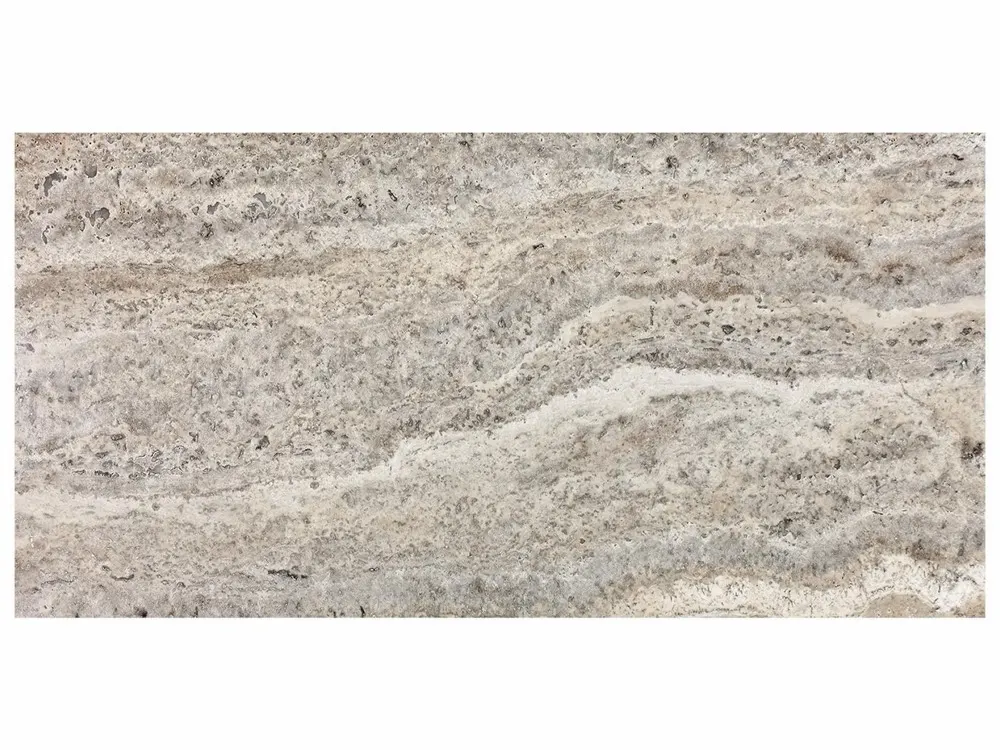 Silver travertine tiles