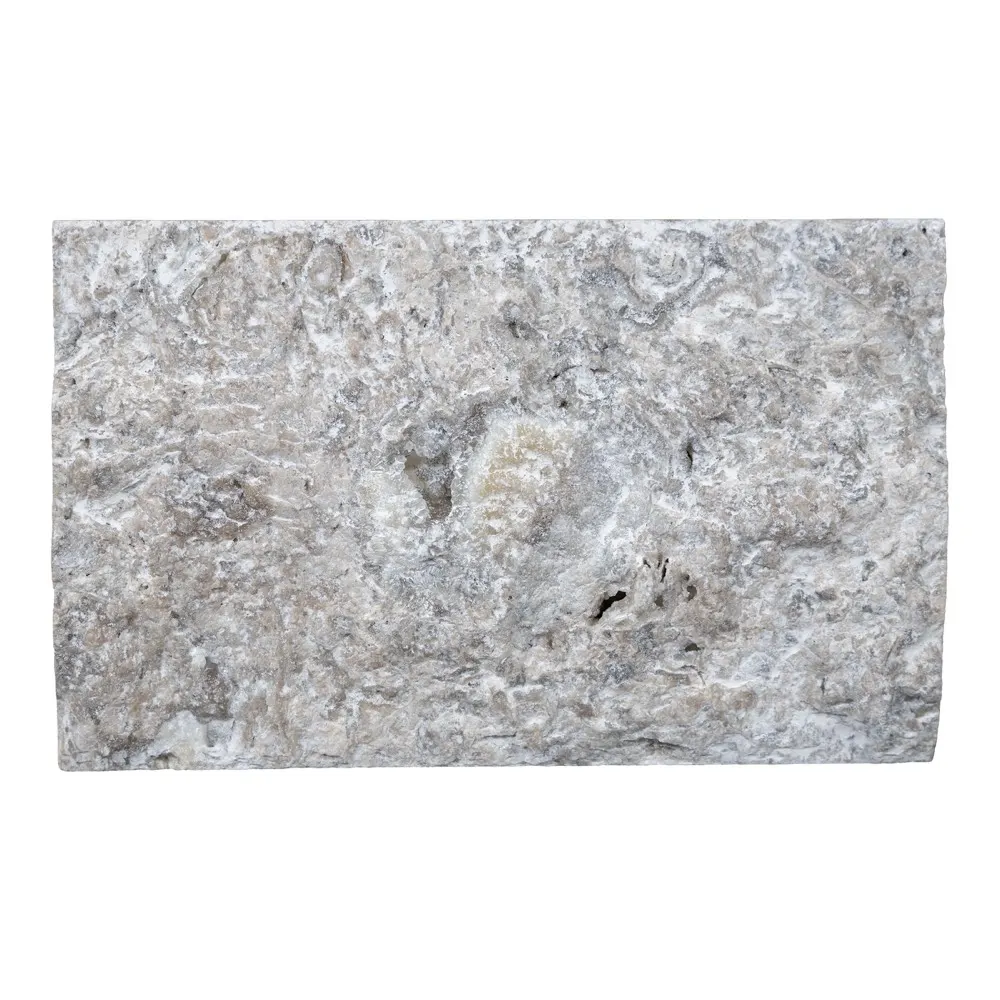 Silver travertine tiles