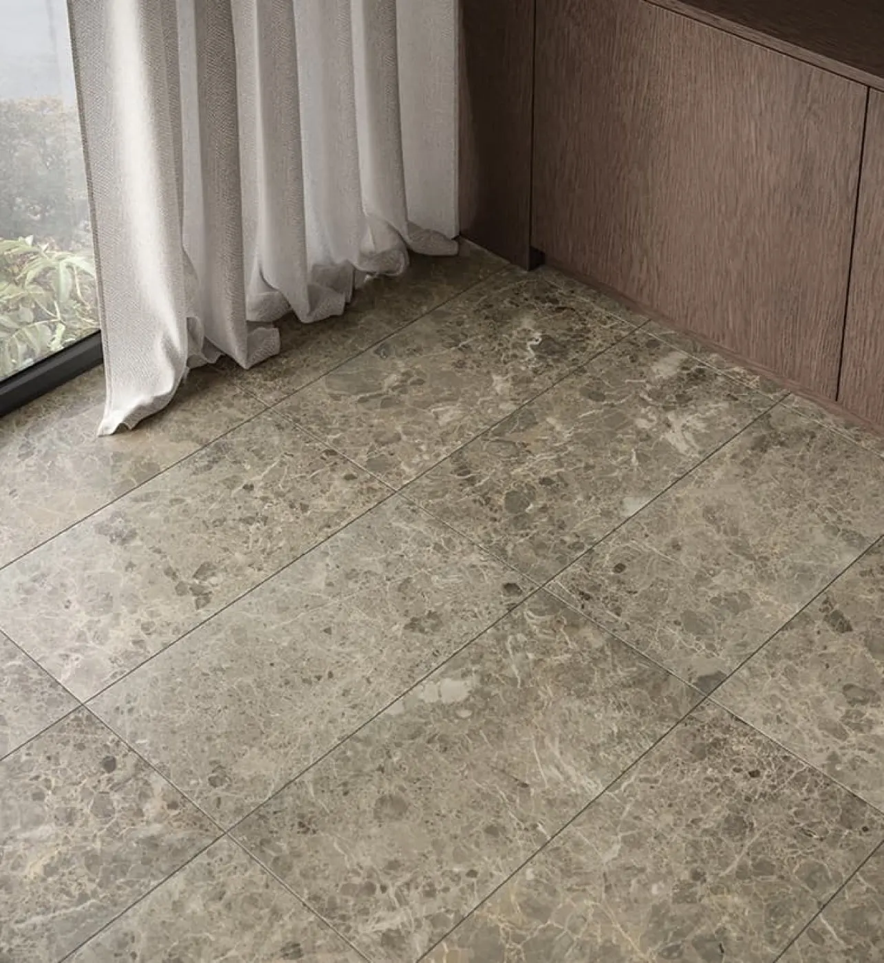 Velluto Grey marble installed