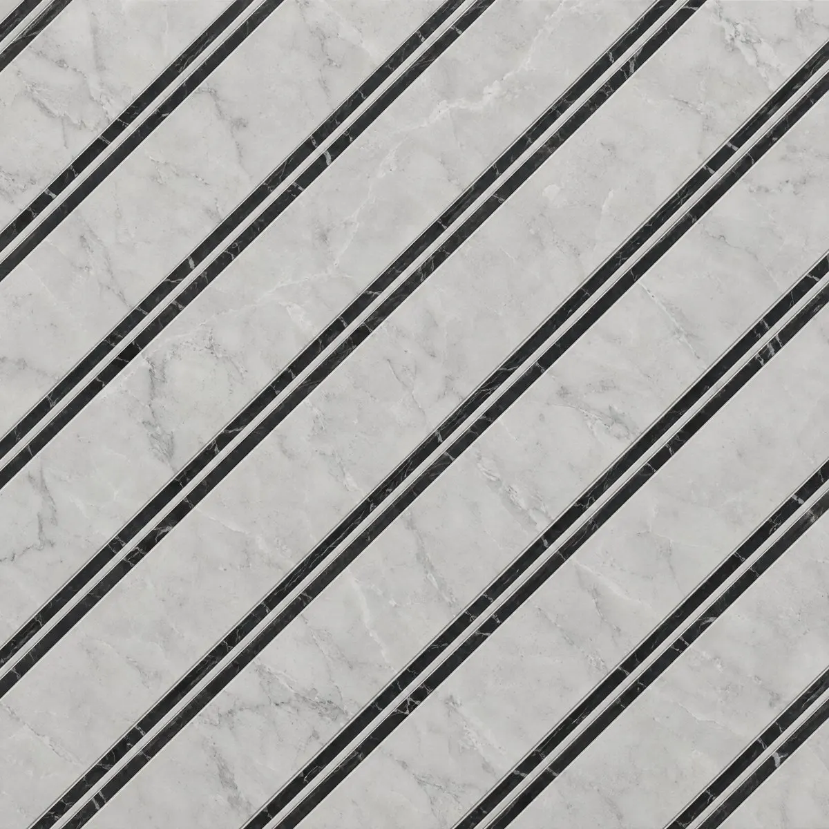 Bias waterjet design in Haisa Light and Nero Marquina