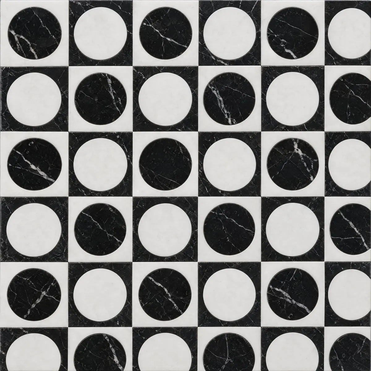 Ring waterjet design in Nero Marquina and Thassos