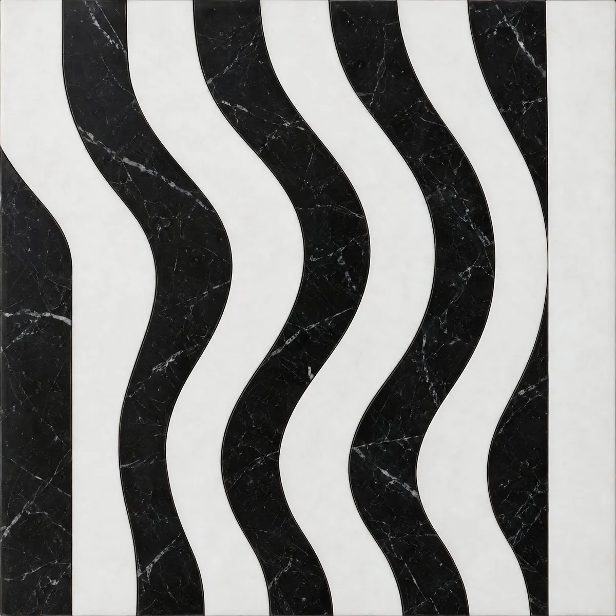 Wave waterjet design in Nero Marquina and Thassos