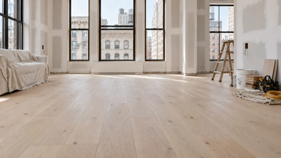 Unfinished Prime Oak floor in a room