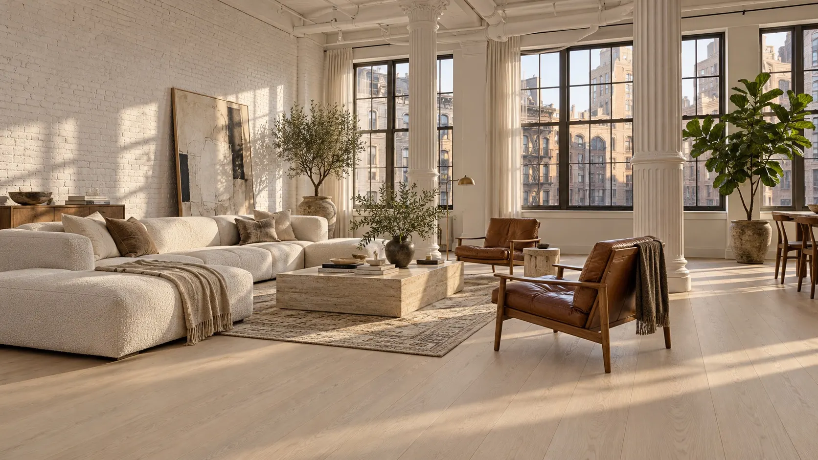 A Tribeca cast-iron loft with Manhattan Oak wide-plank floors